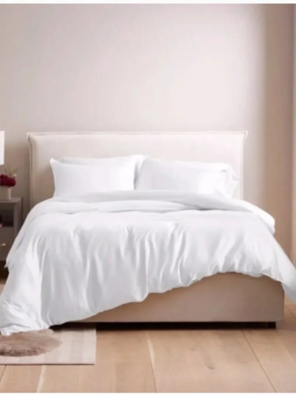 Quince Bamboo King Duvet Cover in White
